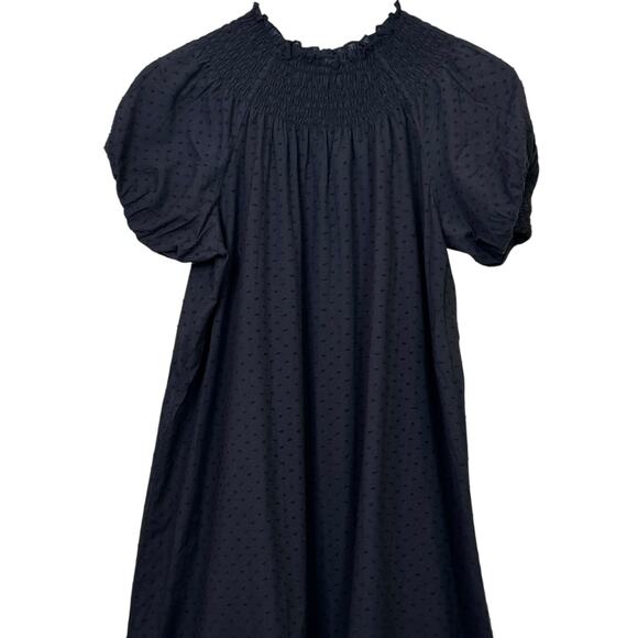 Hill House Home Size Medium Black Swiss Dot The Caroline Nap Dress Midi Smocked - Picture 3 of 8